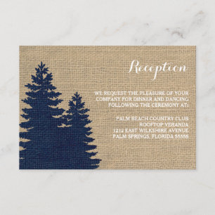 Carte de réception d'hiver Rustique Burlap Pine Tr