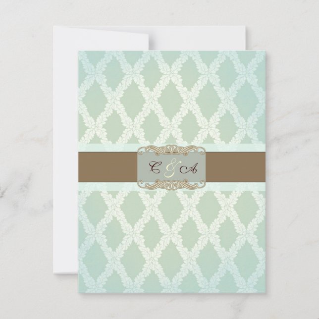 Carte de réception Diamond Green Wedding (Devant)