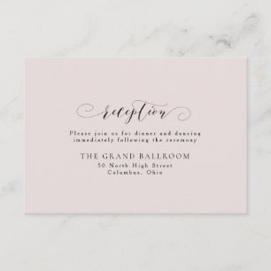 Carte de réception élégante et simple rose tendre