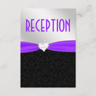 Carte de réception en diamant violet noir Damas