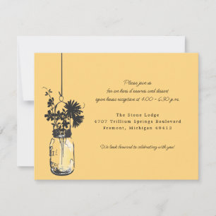 Carte de réception Fleurs sauvages & Mason Jar