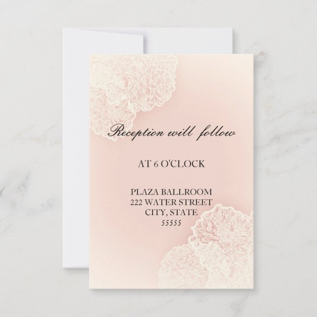 Carte de réception florale de chrysanthème rose (Devant)