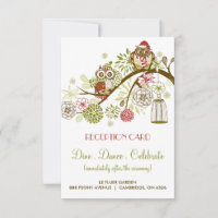 Carte de réception Florale Rétro Hiver pour les Fê