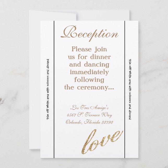 Carte de réception Gold Foil Parties scintillant L (Devant)