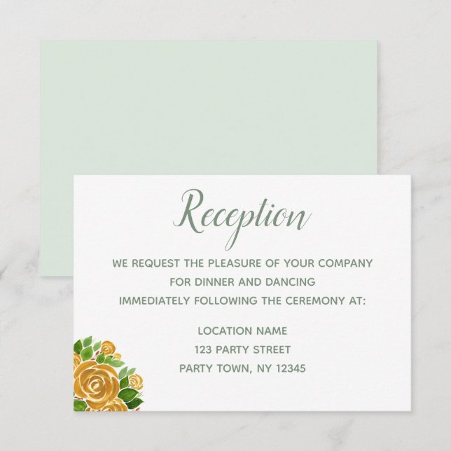 Carte de réception Gold Rose (Devant / Derrière)