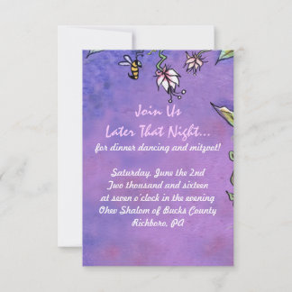 Carte de réception Invitation Bat mitzvah des oise