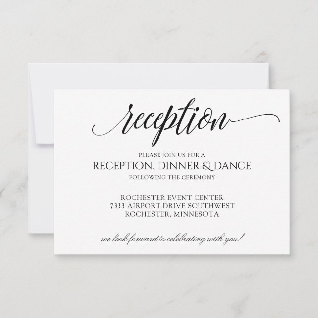 Carte de Réception Luxueuse Calligraphie-Typograph (Devant)
