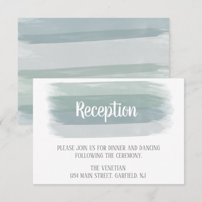 Carte de réception mariage Aquarelle (Devant / Derrière)