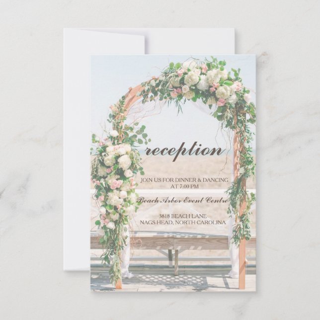 Carte de réception mariage Beach Arbor (Devant)