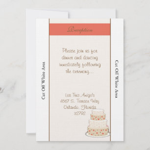 Carte de réception Mariage de gâteau rouge/crème