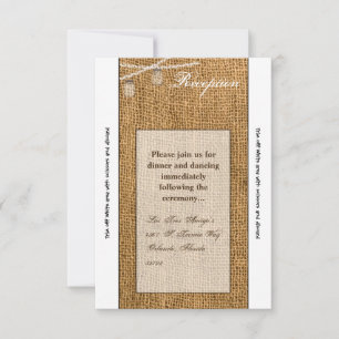 Carte de réception Mason Jar 3,5 x 7, lumières à c