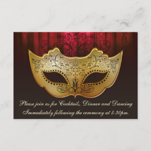 Carte de réception Masquerade Fancy Flourish Gold