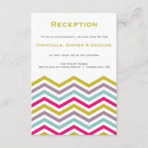 Carte de réception Motif Retro Chevron colorée