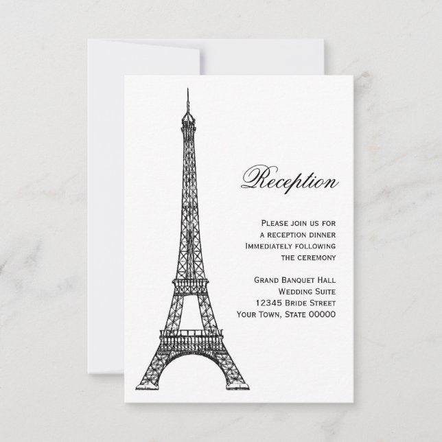 Carte de réception noir et blanc de la Tour Eiffel (Devant)