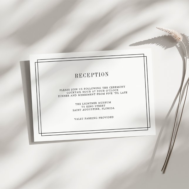 Carte de réception noir et blanc intemporelle (Créateur téléchargé)