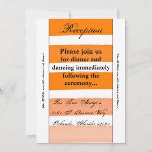 Carte de réception Ombre Stripe Orange Fade