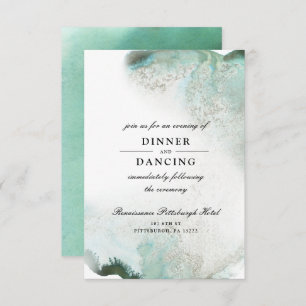 Carte de réception Ombre Watercolor Wedding  VERT