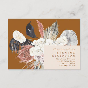 Carte de réception Pampas Grass Floral Tropical Ju