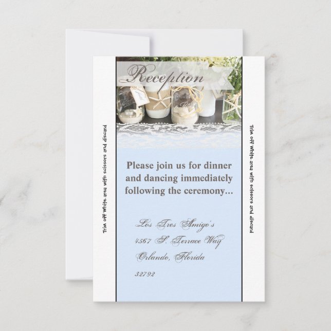 Carte de réception Plage Mer Mason Jars Océan (Devant)