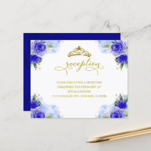 Carte de réception royale bleue pour Quinceanera p