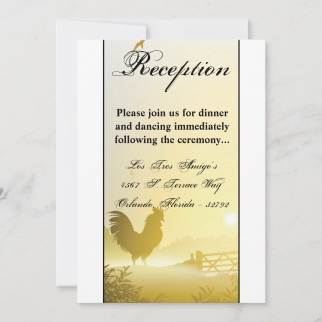 Carte de réception Sunny Morning Farm Country Ru (Devant)