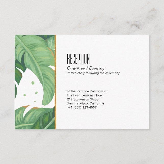 Carte de réception Tropical Summer Wedding (Devant)