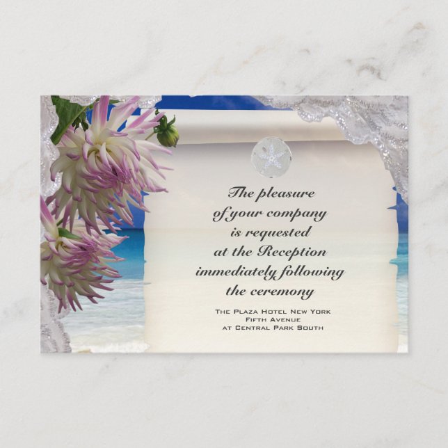 Carte de réception tropicale Dollar de sable et de (Devant)