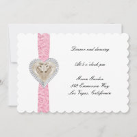 Carte de réception Unicorn Pink Lace Wedding