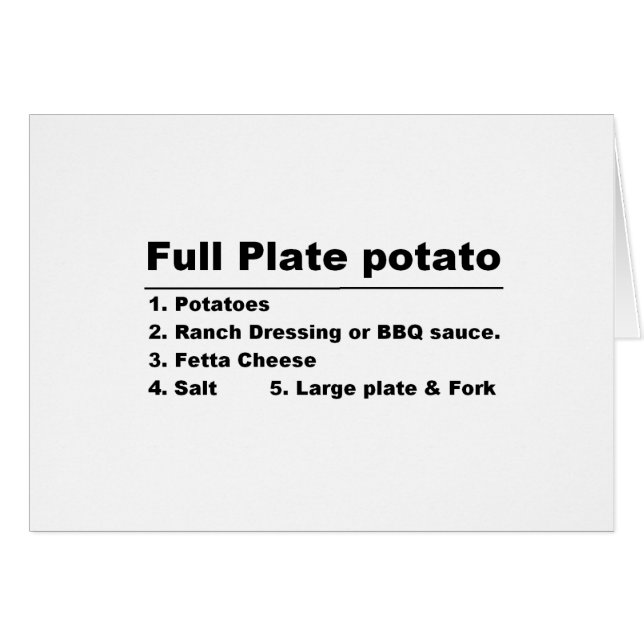 Carte de recette (Devant horizontal)