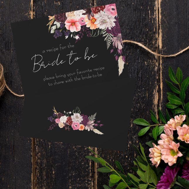 Carte de recette à apporter sombre et romantique (Créateur téléchargé)