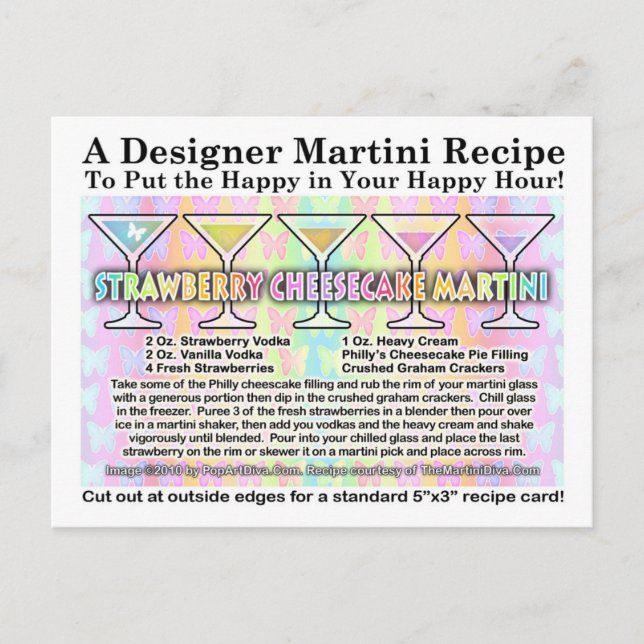 Carte de recette à base de martini de printemps à  (Devant)