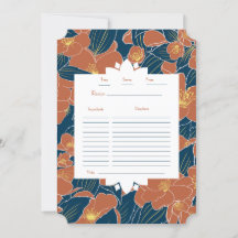 Carte de recette à plat Fausse orange sucrée