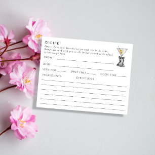 Carte de recette à thème Martini à double face