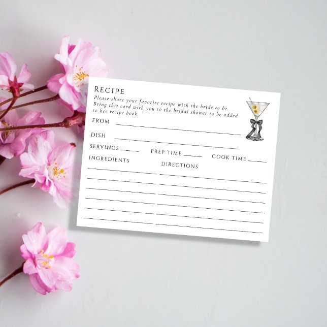 Carte de recette à thème Martini à double face (Créateur téléchargé)