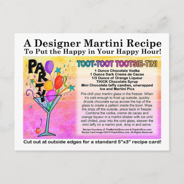 Carte de recette au chocolat Toot-Tootsie (Devant)