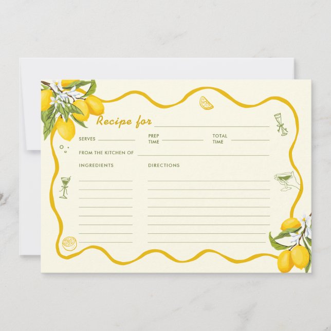 Carte de recette au citron de Fête des mariées pri (Devant)