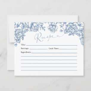 Carte de recette Baby shower Dusty Blue Chinoiseri