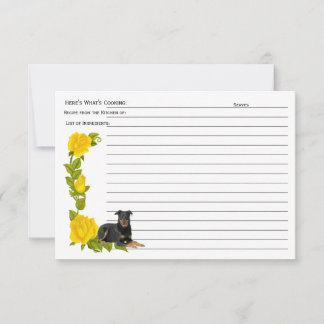 Carte de recette Beauceron, Roses Jaunes