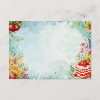 Carte de recette blanche à la crème de fraise