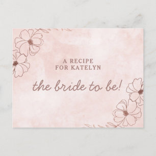 Carte de recette Blush Pink & Rose Gold Bride to B
