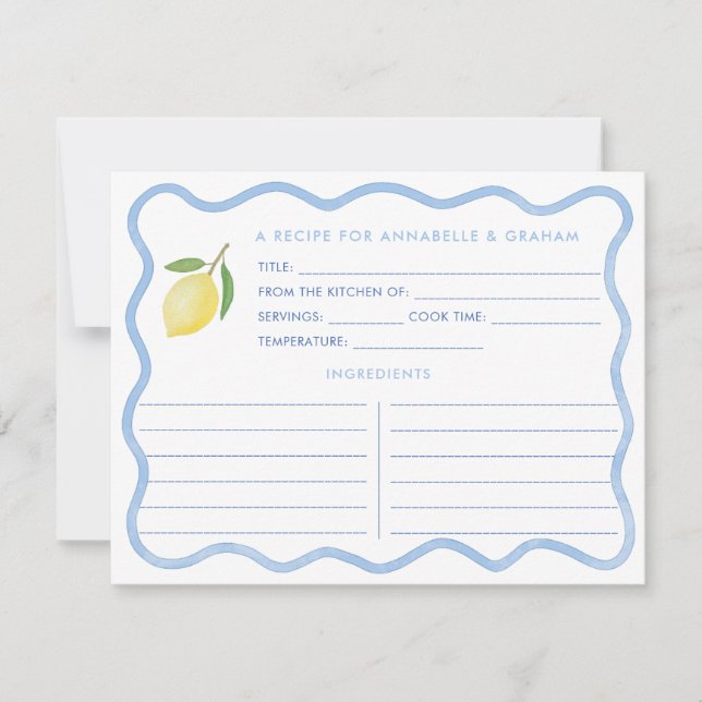 Carte de recette Boho Wavy Border Lemon Fête des m (Devant)