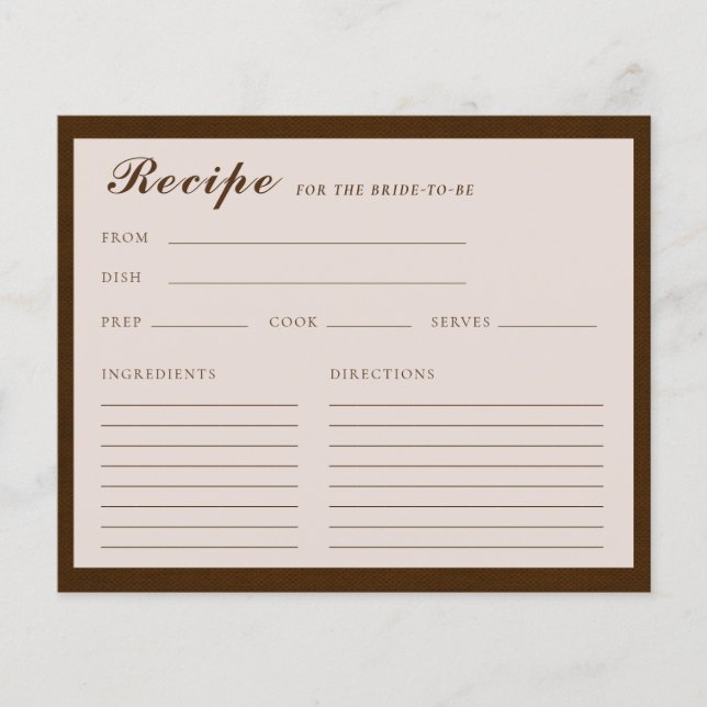 Carte de recette Brown Linen Espresso (Devant)