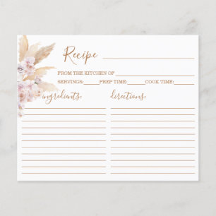 Carte de recette Chic Boho Pampas Grass Boho