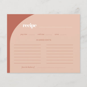 Carte de recette chic pêche en terre cuite arc