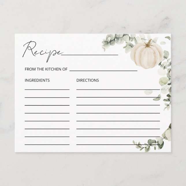 Carte de recette Citrouille de Fête des mariées de (Devant)