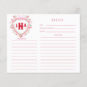 Carte de recette Coquette Cerise Crest Monogramme