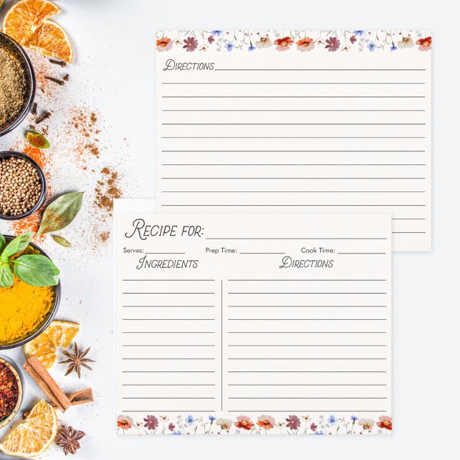 Carte de recette couleur Fleur sauvage couleur Aqu (In situ)