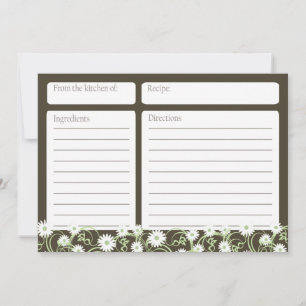 Carte de recette Daisy Tea Floral 5x7