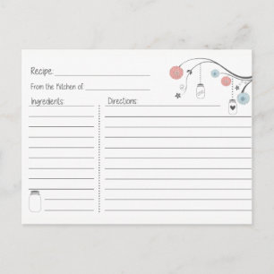 Carte de recette d'arbre de pot de maçon