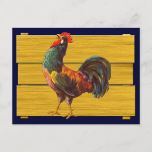 Carte de recette d'art vintage Rooster Crate
